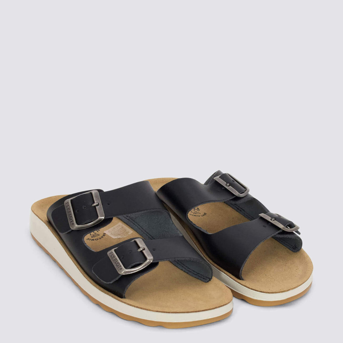 Black Fly Flot flats with a sleek design, featuring a comfortable slip-on style and stylish finish.
