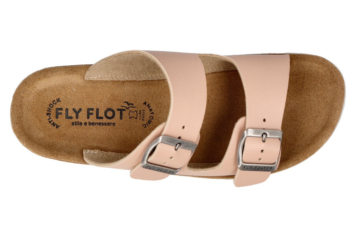 Pink Fly Flot flats, style FLY FLOT 77G64 2C ROSA, with comfortable slip-on design and smooth leather upper.