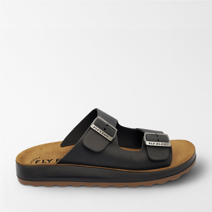 Black Fly Flot FLY FLOT 78171 4C slippers with soft leather straps and comfortable sole, ideal for casual wear.
