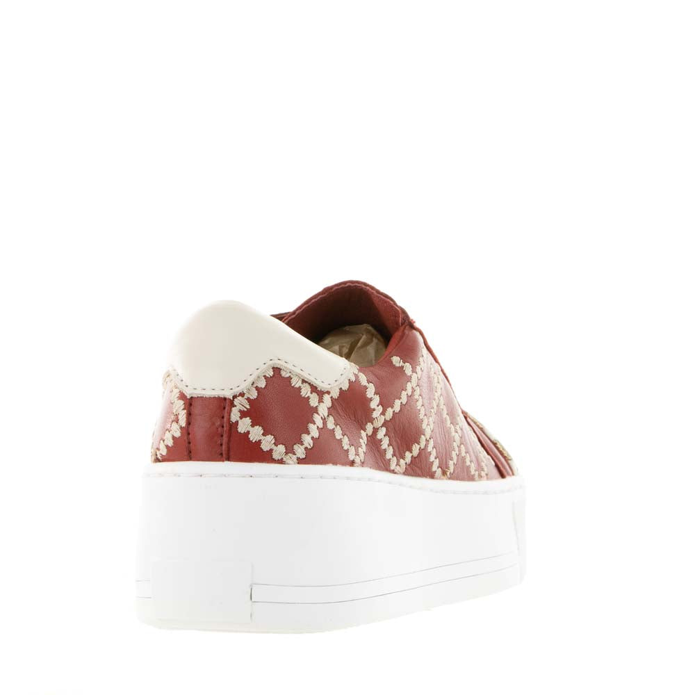 Alfie & Evie Frankie cream rosso sneakers with white soles and red accents, stylish casual footwear for women.