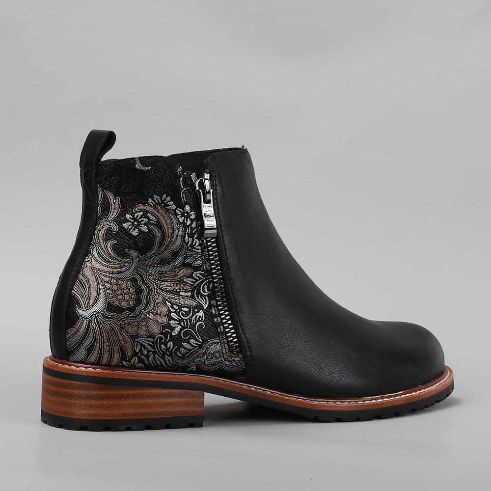 LESANSA FIG BLACK PRINT Women Boots - Zeke Collection NZ