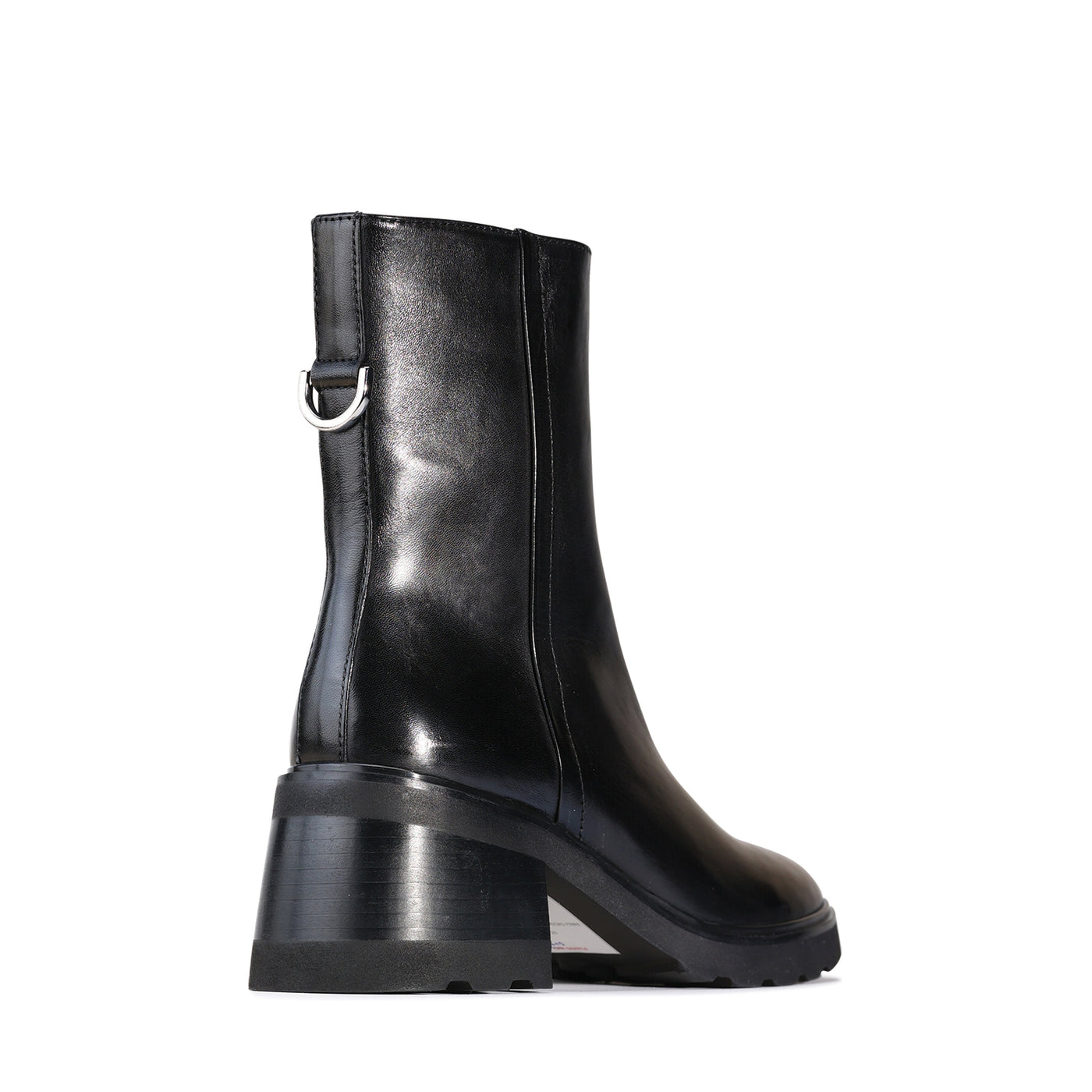 Black EOS Finley boots with sleek design, featuring smooth leather and stylish ankle height, perfect for casual or dressy wear.