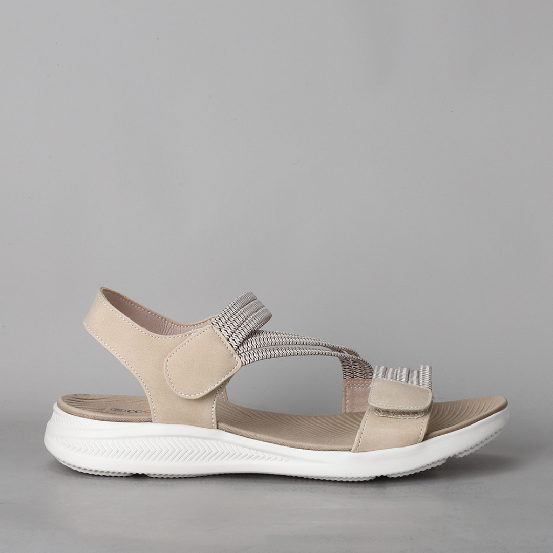CC RESORTS Florrie apricot multi sandals with woven strap design and open toe, perfect for casual summer wear.