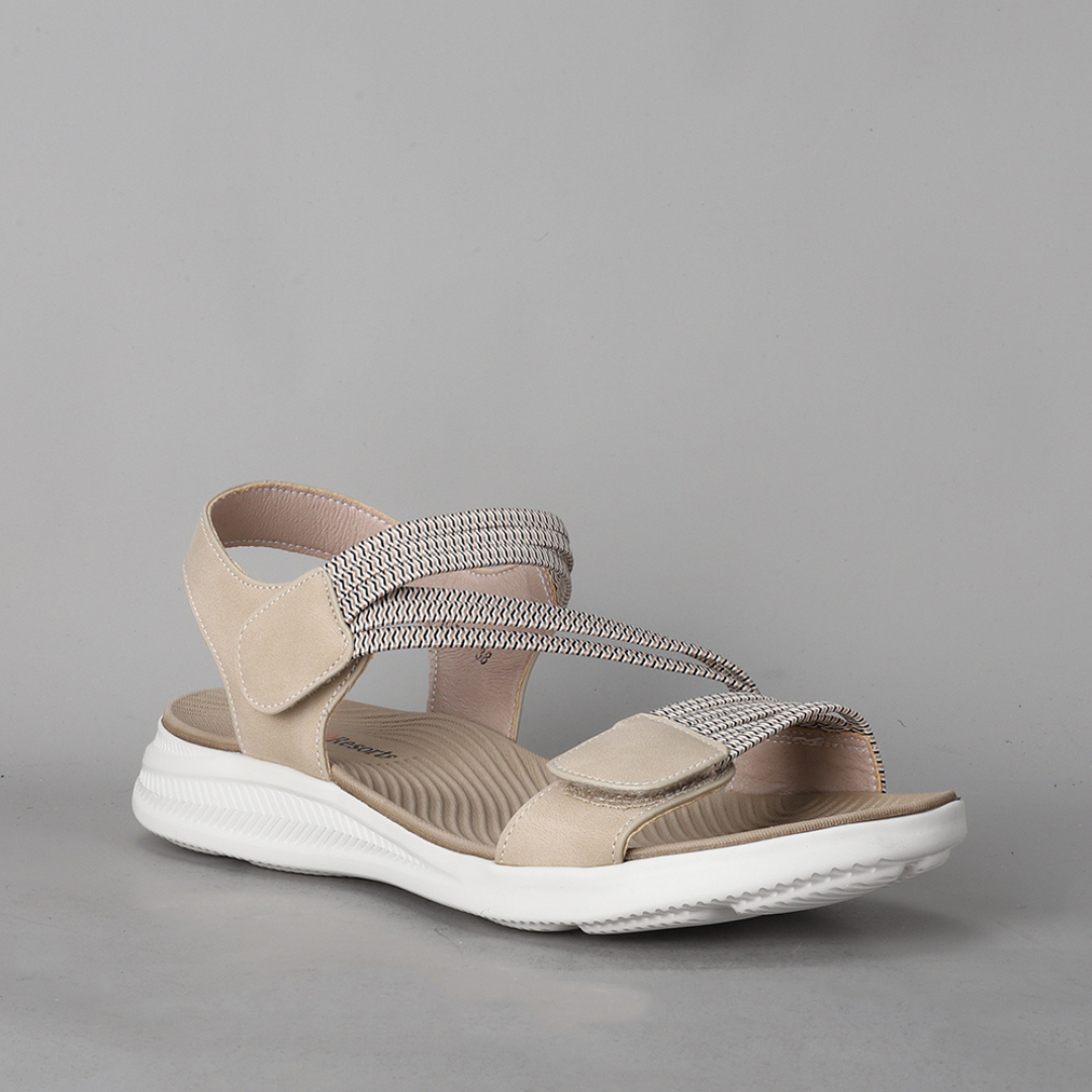 CC RESORTS Florrie apricot multi sandals with strappy design, showcasing stylish open-toe footwear on a neutral background.