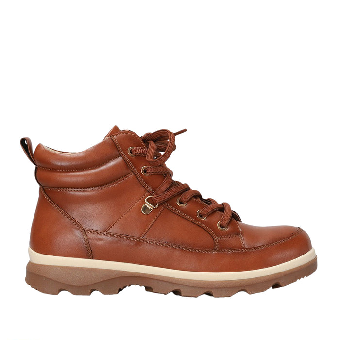 CC Resorts Gambian brown boots featuring stylish leather design and ankle-high fit, perfect for casual or outdoor wear.