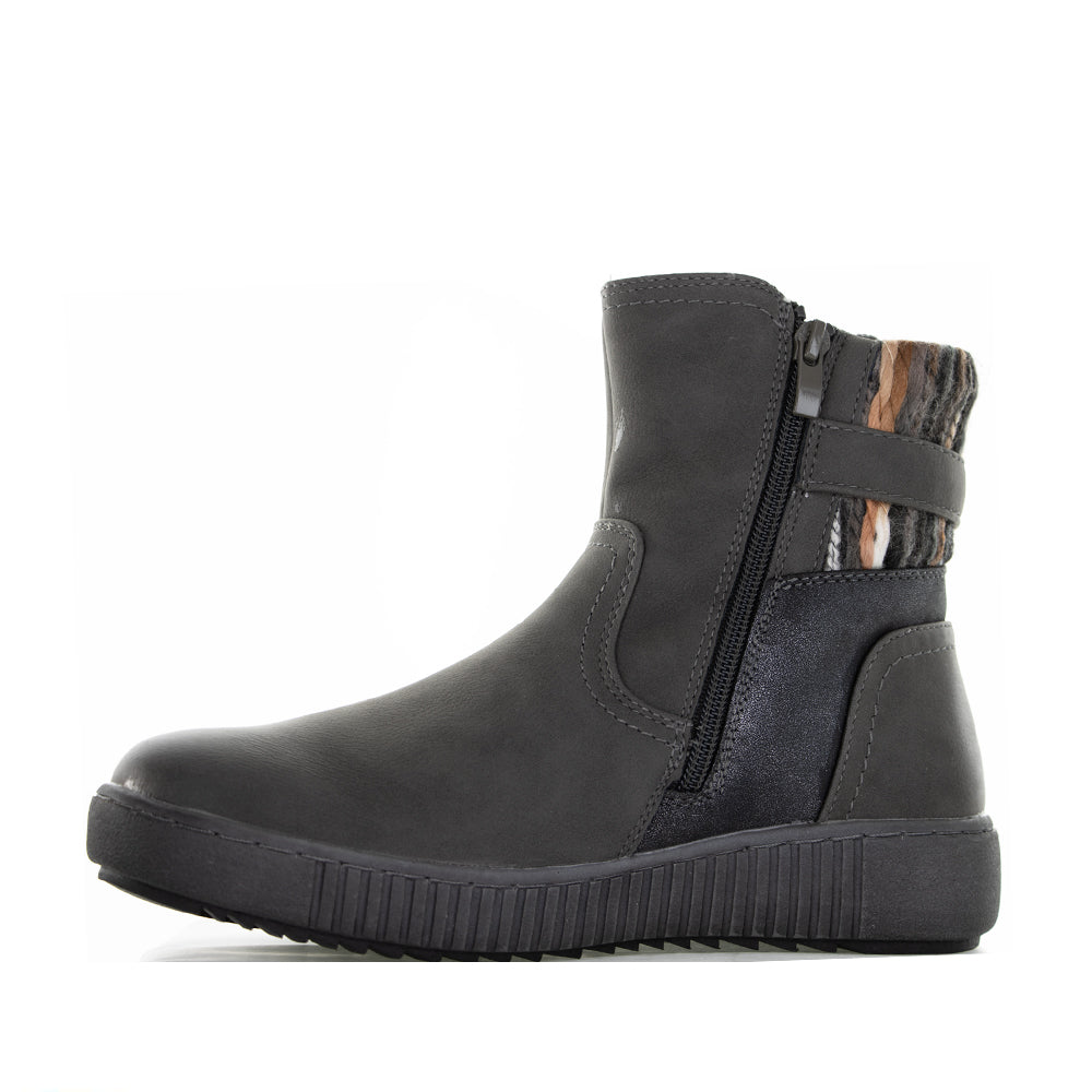 CC Resorts Garrett grey boots with lace-up design and chunky sole, stylish footwear for casual or outdoor wear.
