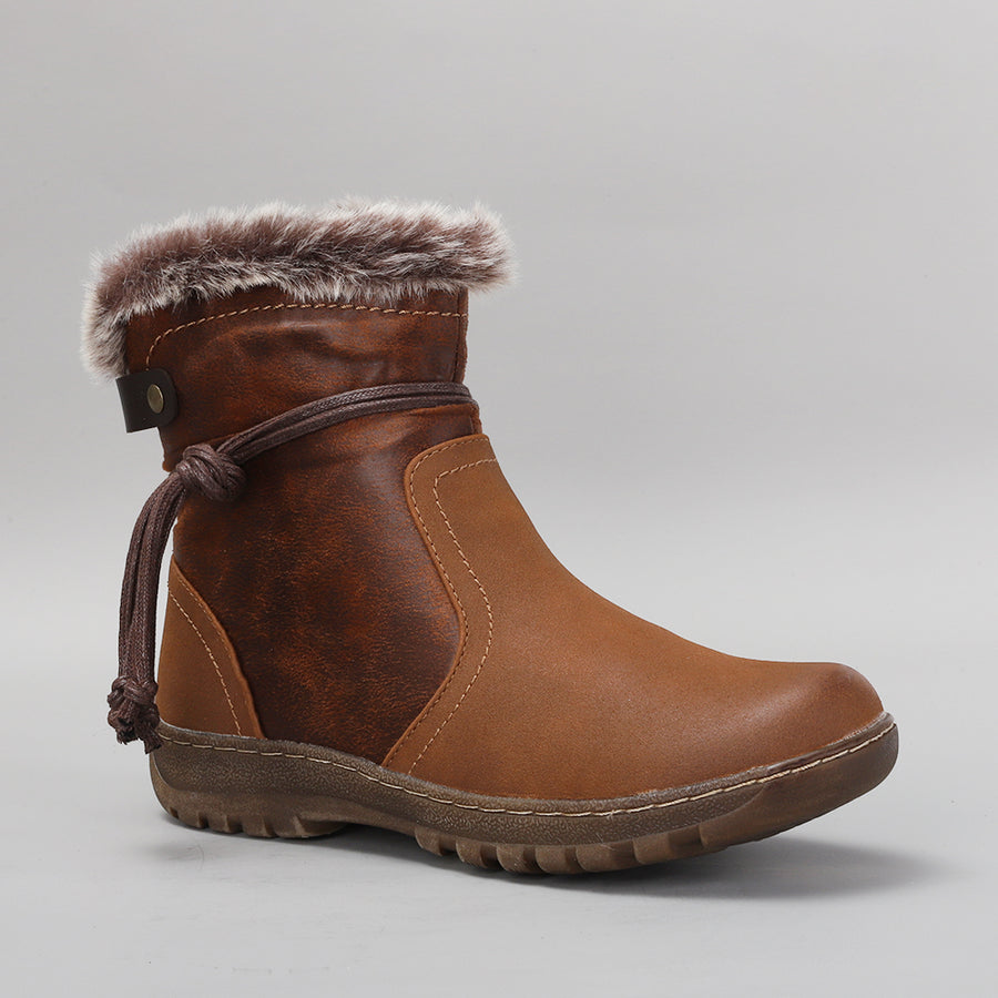 CC Resorts Gemma brown boots featuring a sleek ankle design, smooth leather finish, and stylish stitching details.