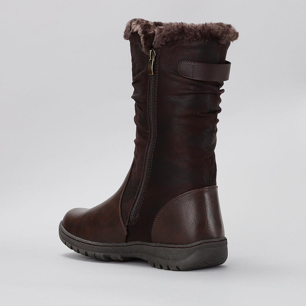 CC Resorts Goose Chocolate boots, stylish winter footwear with a plush design, perfect for cold weather and outdoor wear.