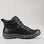 Black CC Resorts Gowan boots shown from the side, showcasing sleek design and ankle height.