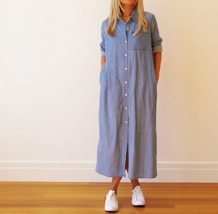 Who's Charlie Belle denim dress for girls, featuring a classic denim design and stylish fit, perfect for casual wear.