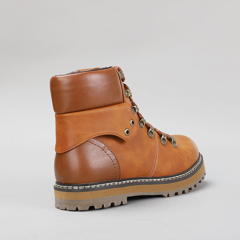 CC Resorts grease tan boots with a stylish design, featuring a sleek tan leather finish and sturdy sole for casual wear.