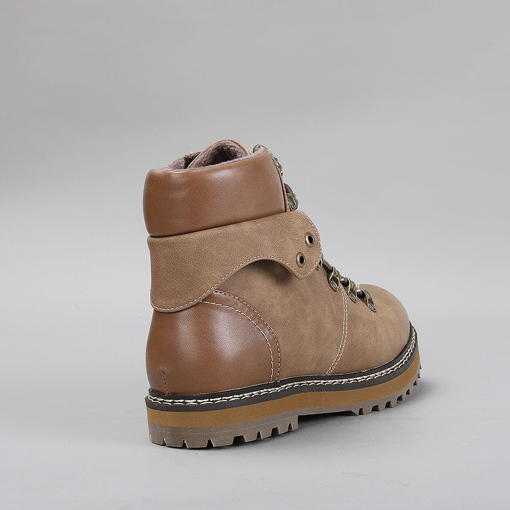 CC Resorts Grease Taupe boots with a sleek design, featuring a smooth taupe leather finish and stylish ankle length.