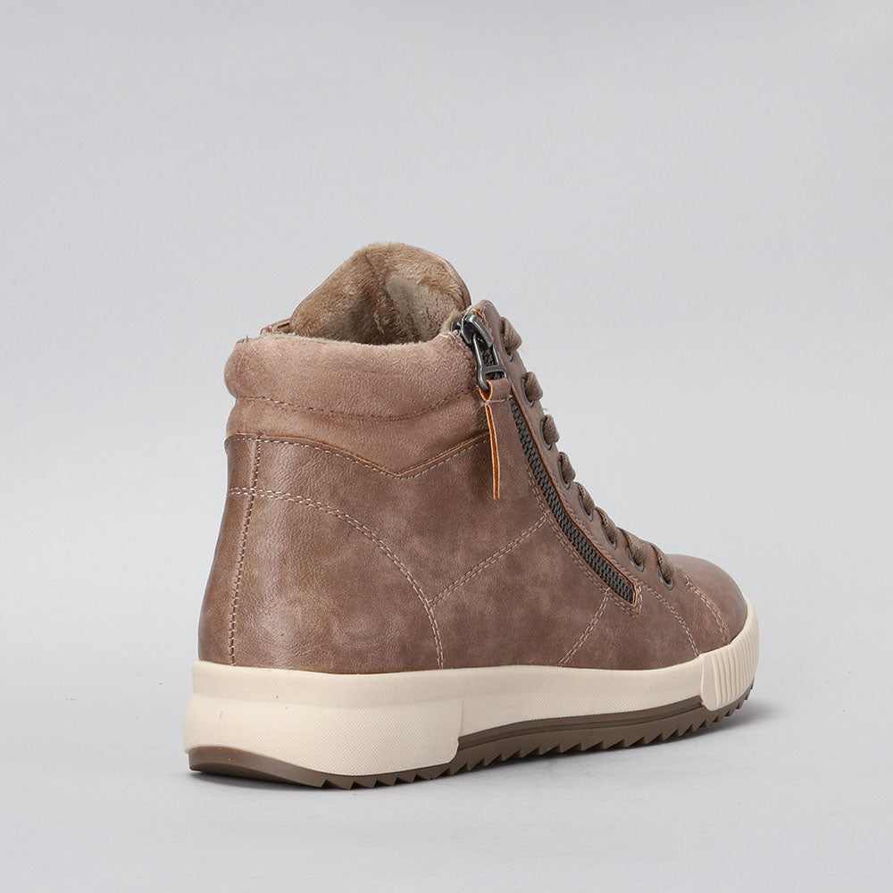 CC Resorts Gumi taupe boots featuring stylish ankle design and comfortable soles, perfect for casual or everyday wear.