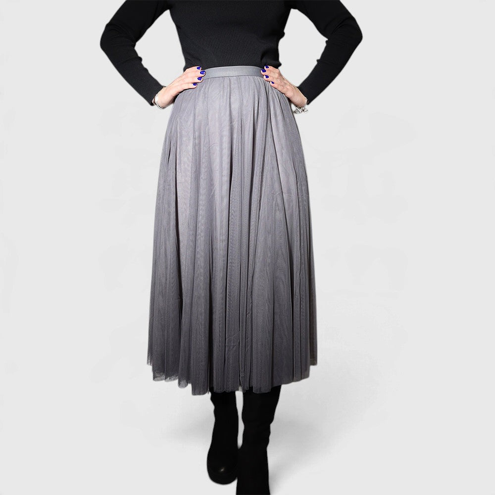 Minx Swan Lake tulle skirt in graphite, showcasing layered tulle fabric and elegant design for a stylish look.