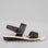 Naked Arches Hanza Chocolate sandals with brown leather straps and cushioned soles, displayed from the side.