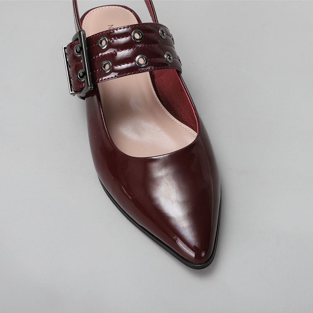 NAKED ARCHES Homer Merlot sandals with pink straps and foam footbed, designed for comfort and casual style.