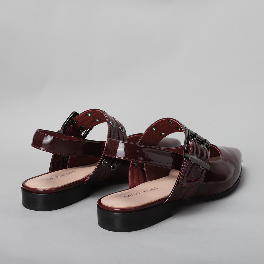NAKED ARCHES Homer Merlot sandals featuring comfortable straps and a stylish design in deep merlot color.