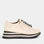 Le Sansa Skippa Cream sneakers with beige and white design, featuring lace-up closure and casual style.