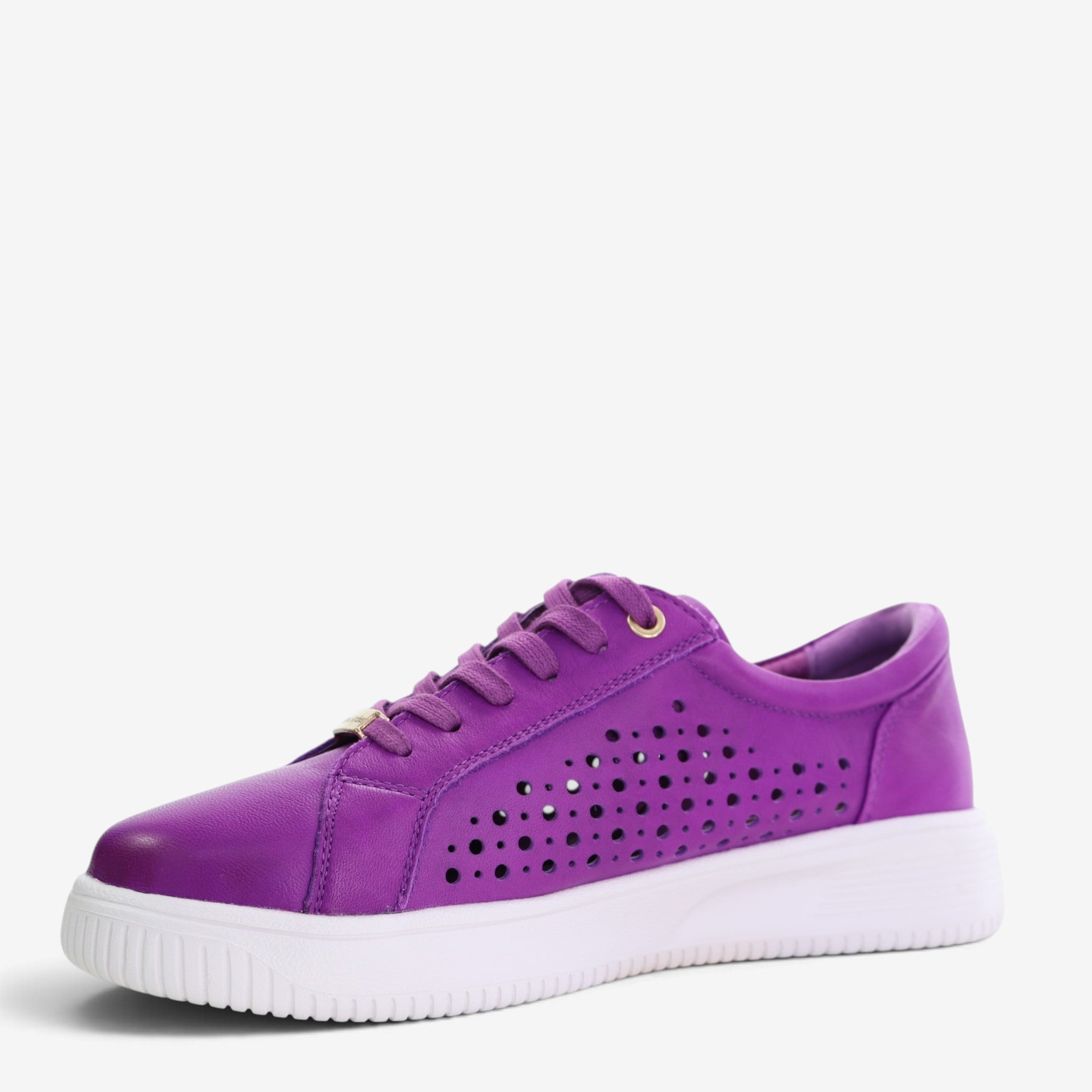 Naked Arches Noble Purple sneakers with purple and black design, featuring stylish laces and a comfortable athletic sole.