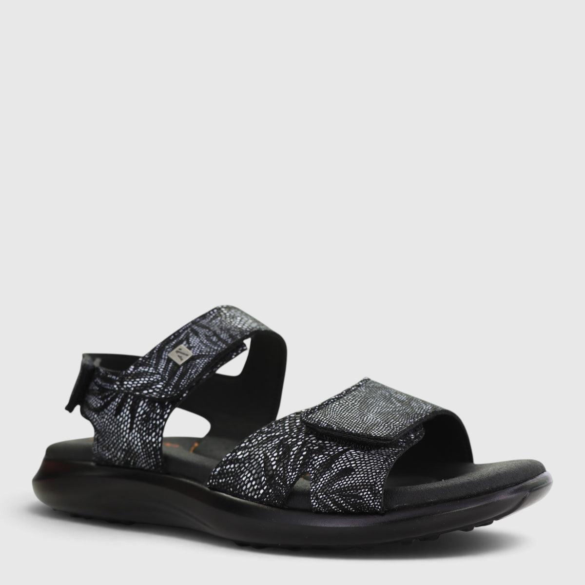 Black Arcopedico Corbett sandals with adjustable straps and cushioned insoles, designed for comfort and casual wear.