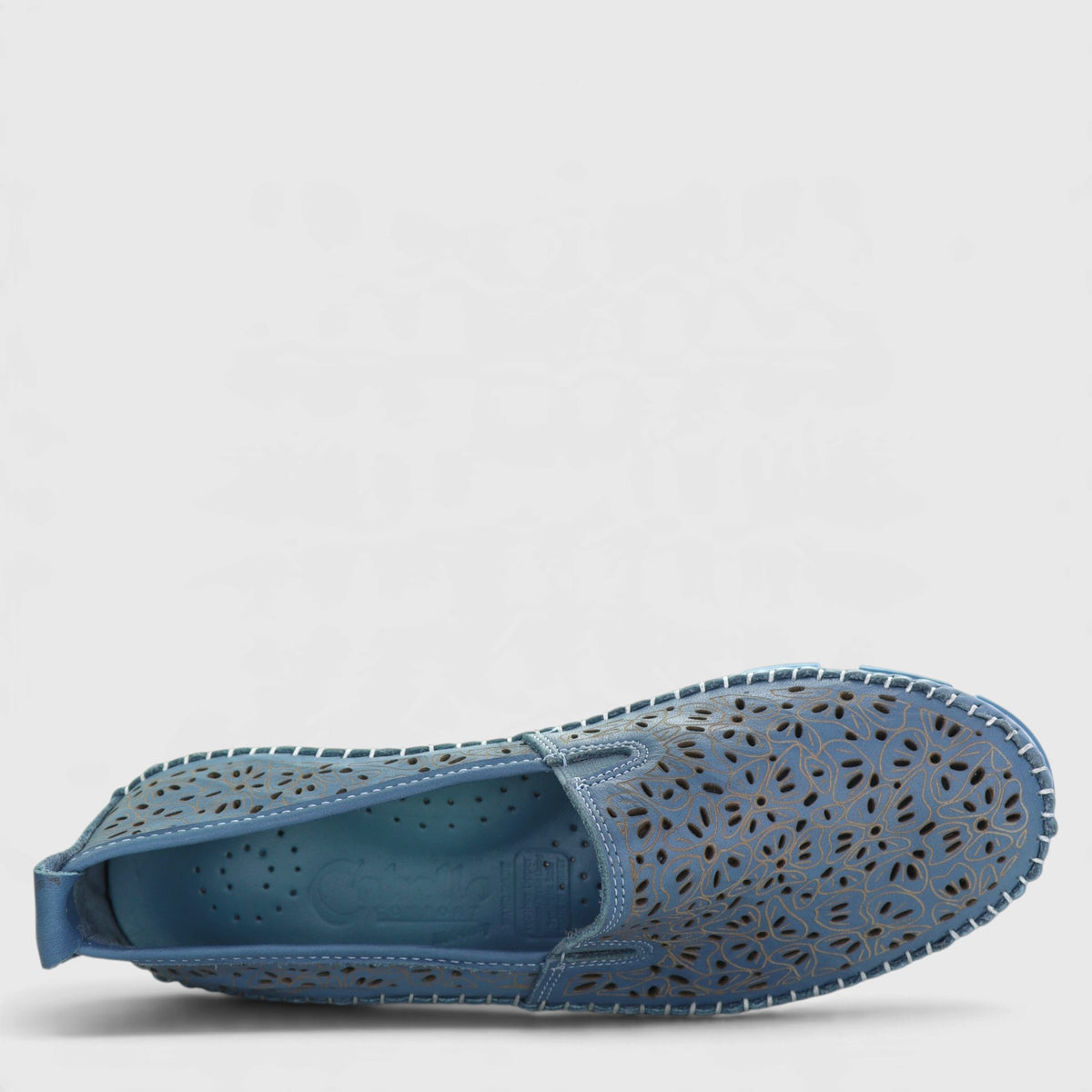 Cabello Camden Denim slip-on shoes with casual design and denim fabric, displayed on a neutral background.
