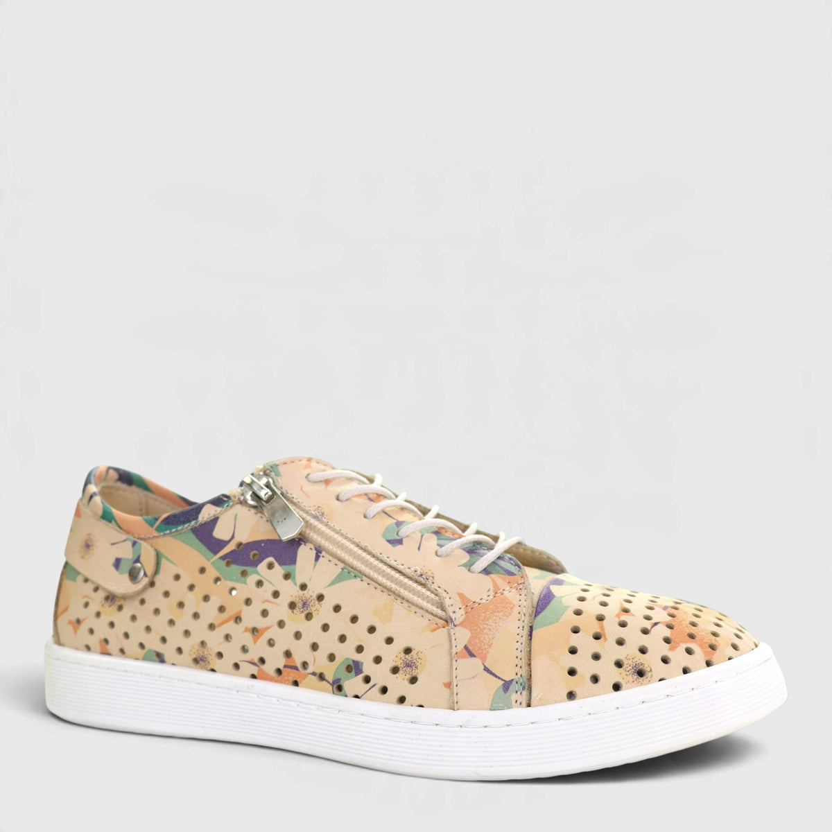 Cabello EG17 Floral sneakers featuring a colorful floral design and casual athletic style on white background.