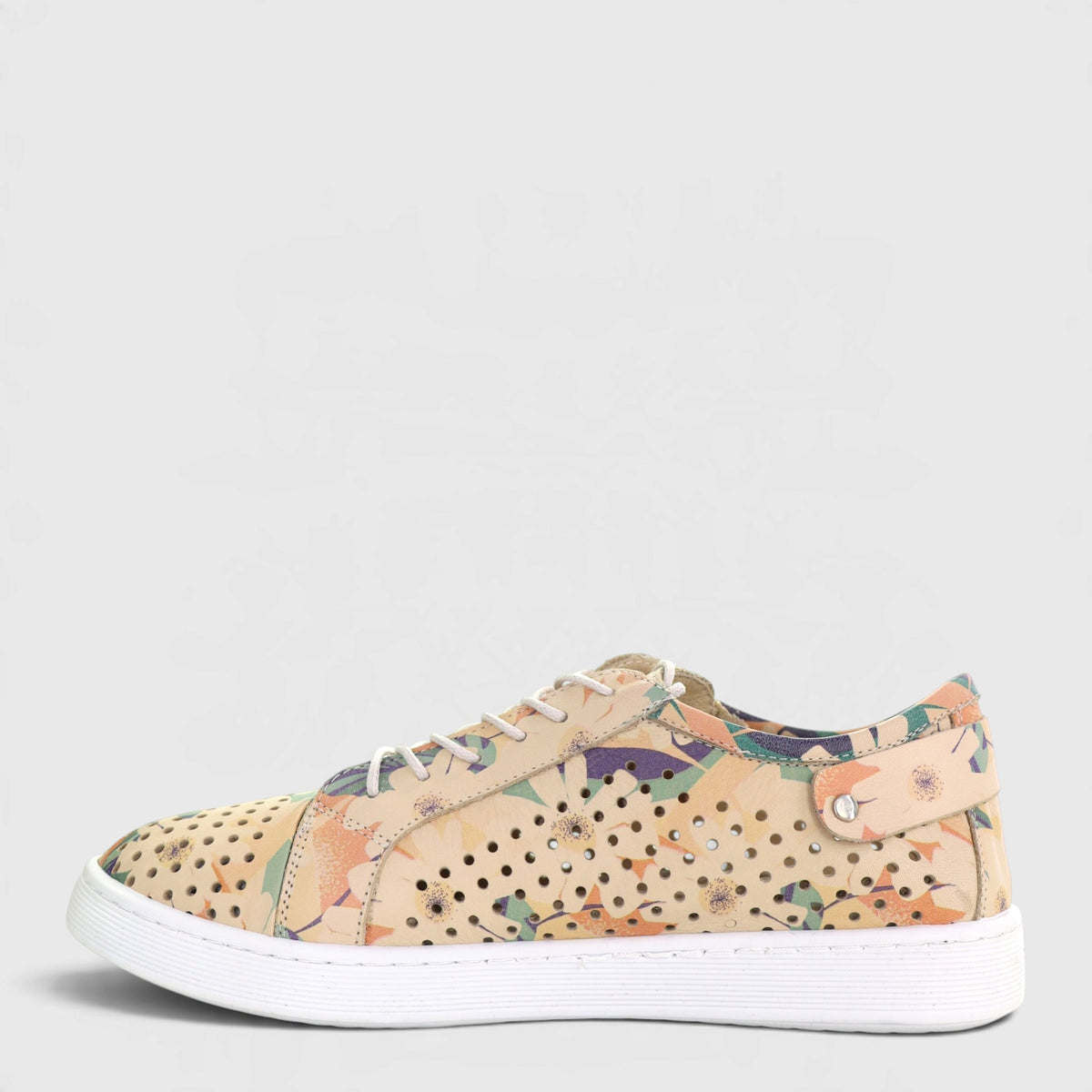 Cabello EG17 floral sneakers featuring colorful floral patterns and white laces, casual footwear for everyday wear.