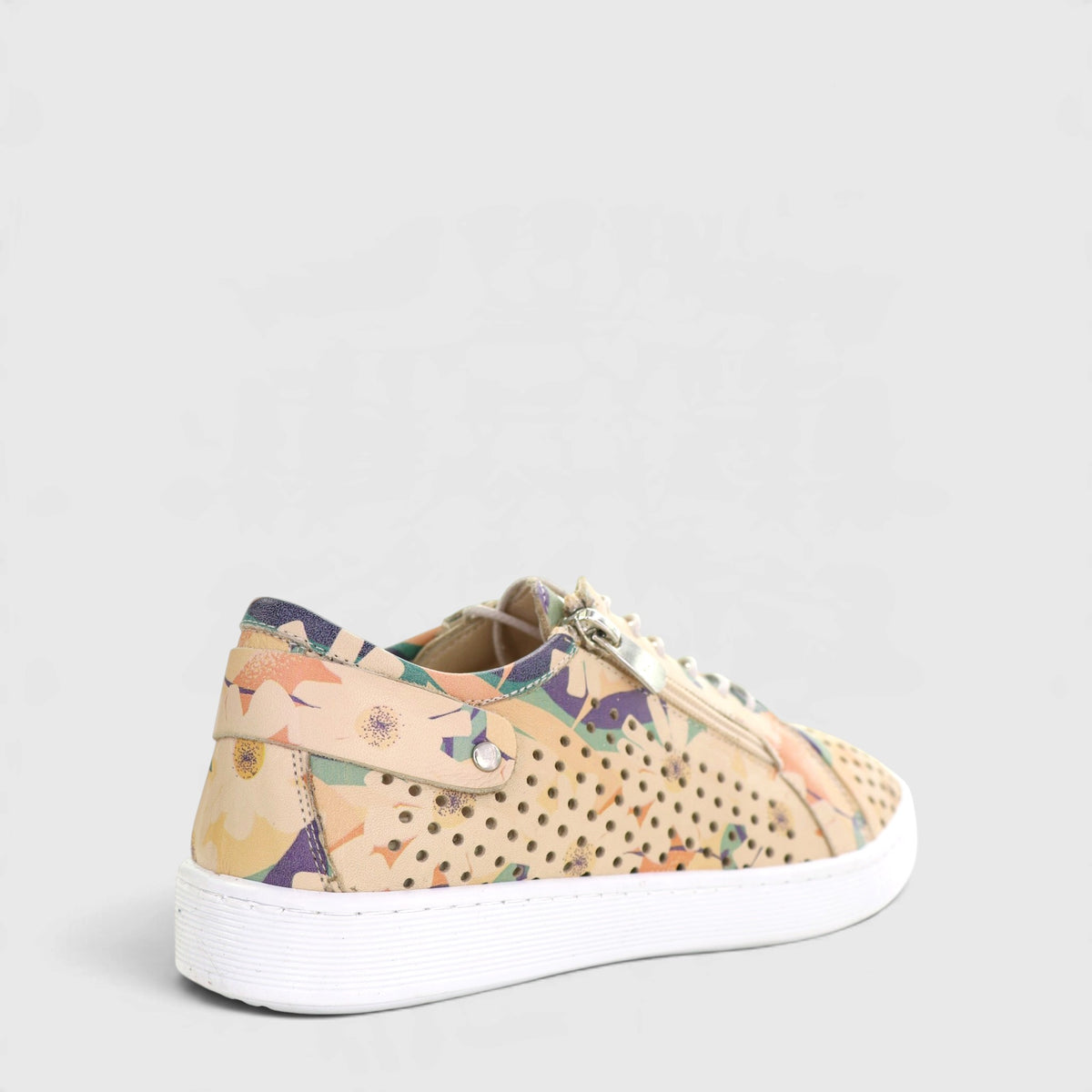 Cabello EG17 Floral sneakers featuring a colorful floral design and white rubber soles, casual footwear for everyday wear.