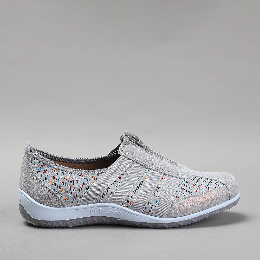 CC Resorts Jada grey multi casual shoes, side view showing stylish design and comfortable fit.