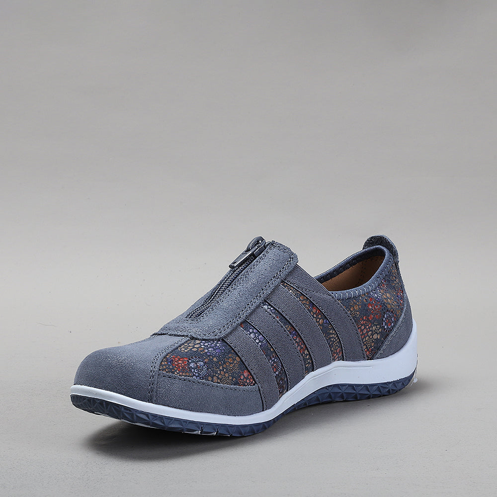 CC RESORTS Jada Indigo Flower casuals featuring a floral pattern and Southwest-inspired design, perfect for relaxed summer wear.