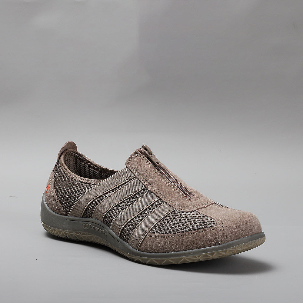 CC Resorts JADA taupe casual sandals showing cushioned footbed and strappy design on a neutral background.