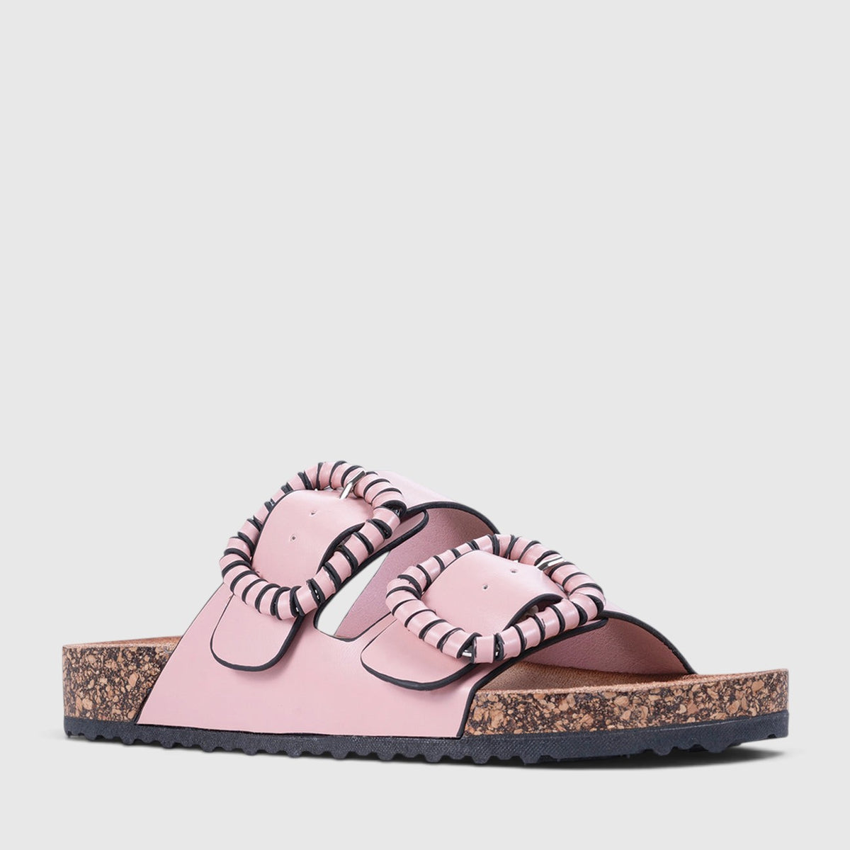Pink LOS CABOS Jirona slippers with soft fabric straps and cushioned soles, displayed on a neutral background.