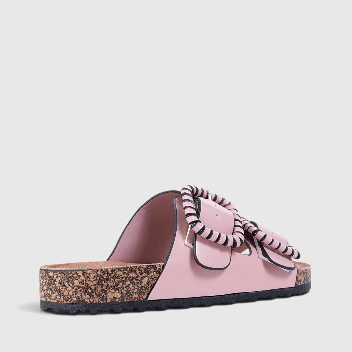 Pink LOS CABOS Jirona slippers with soft fabric and cushioned soles, displayed on a neutral background.