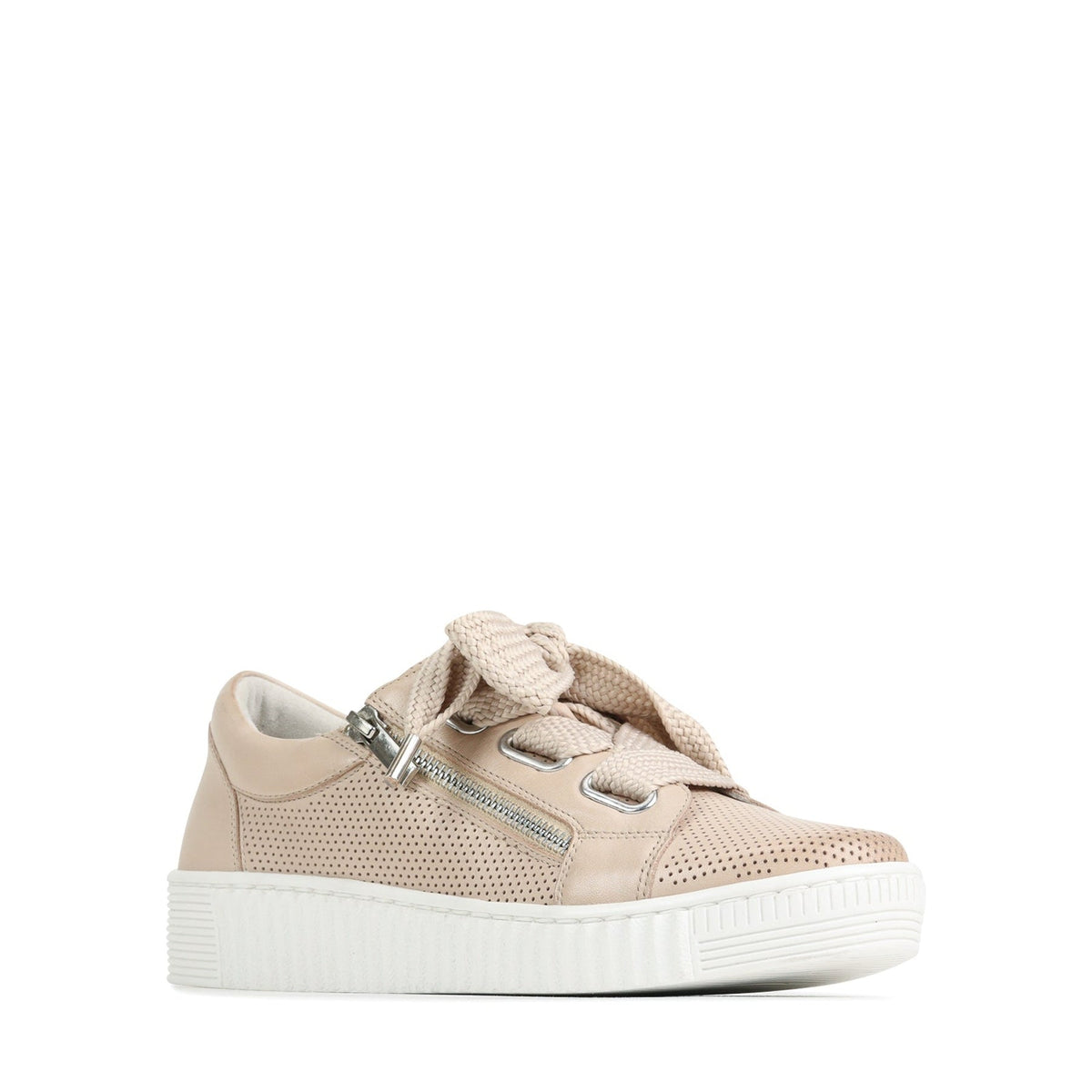 Eos Jovi Birch Perf sneakers featuring a stylish design with neutral tones and comfortable laces, perfect for casual wear.