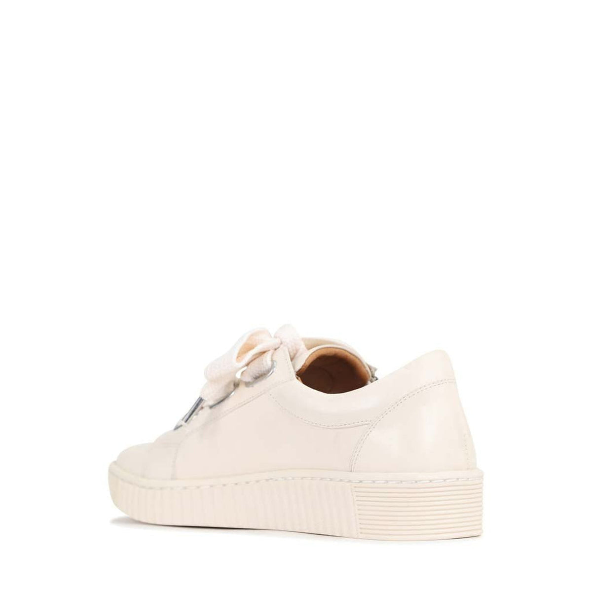 Eos Jovi Bone sneakers showing a close-up of beige and white design with cushioned inside sole for comfortable wear