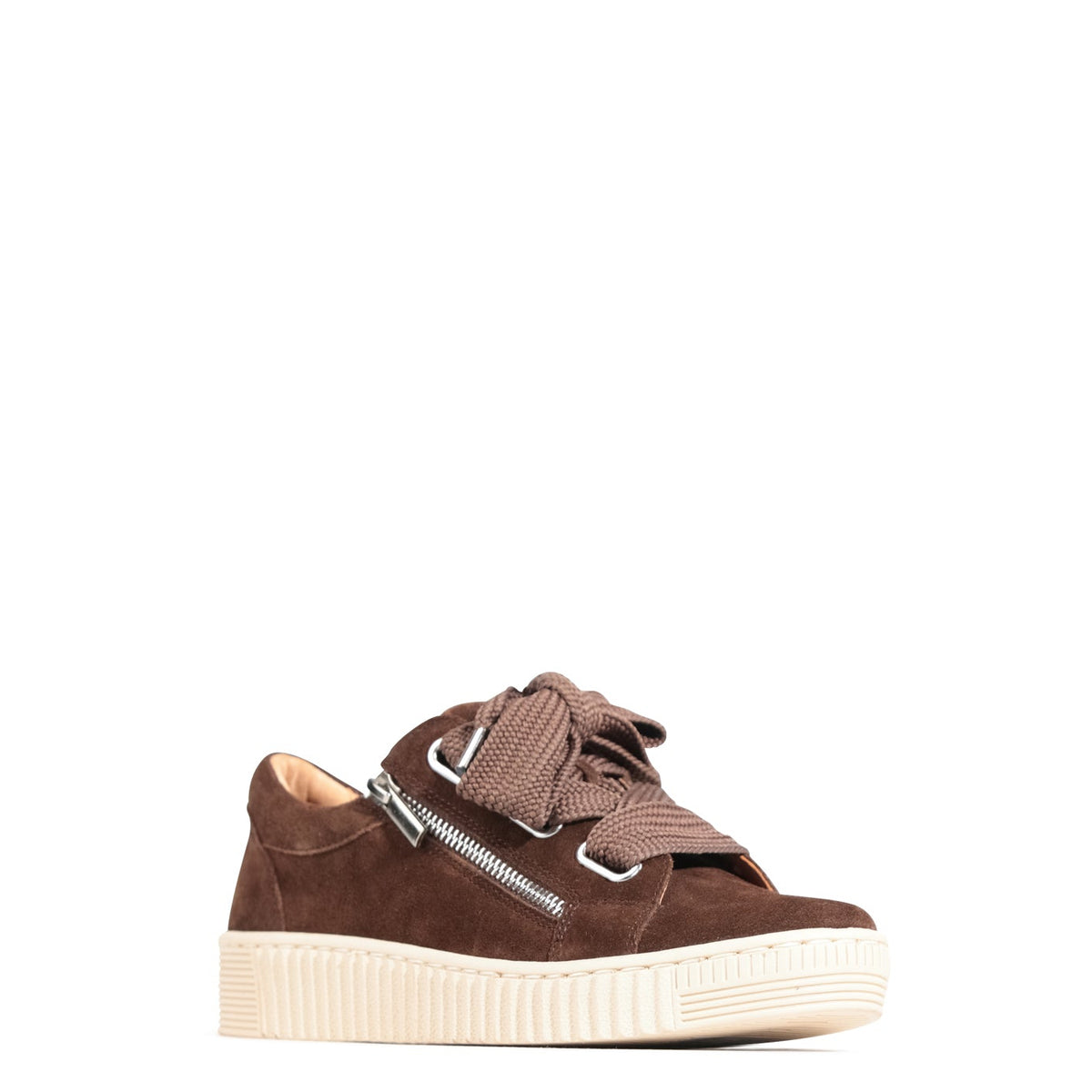 EOS Jovi Chestnut Suede sneakers featuring a stylish chestnut suede upper and casual athletic design.