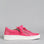Bright fuchsia EOS Jovi sneakers with side detailing and white sole, displayed outdoors.