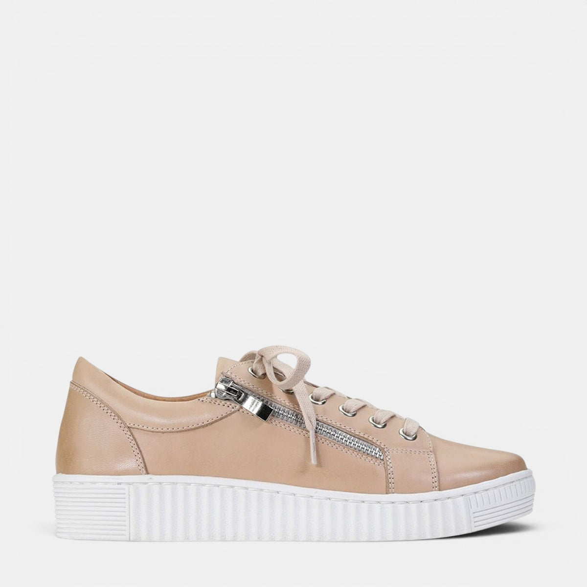 Eos Joyce Nude sneakers featuring a neutral-toned exterior and casual design, perfect for everyday wear.