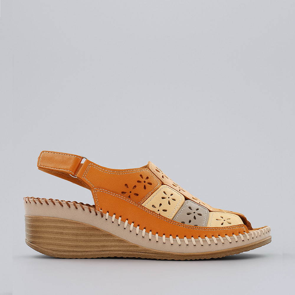 Le Sansa Kirra Tan Multi sandals featuring strappy design and stylish multi-strap detailing, perfect for casual summer wear.