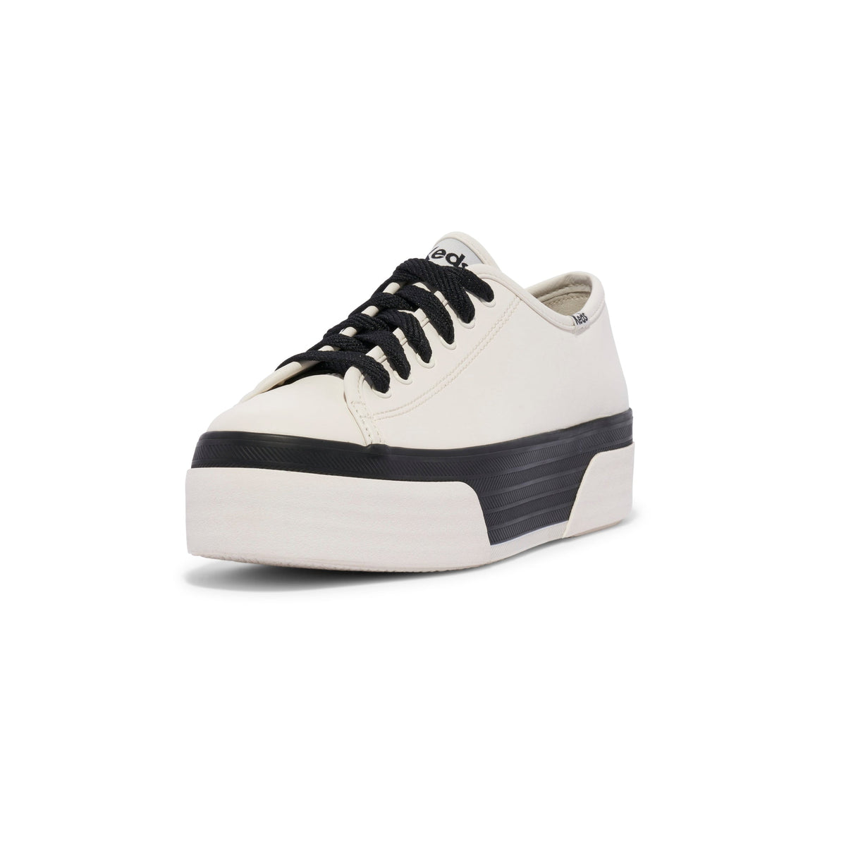 KEDS Triple Up white and black leather sneakers with chunky sole, stylish and comfortable for casual wear