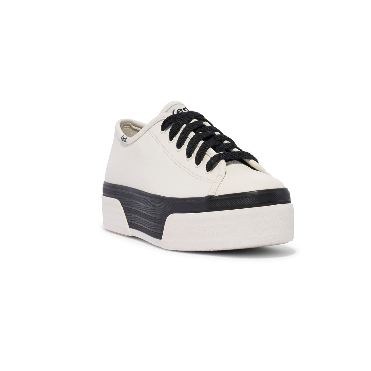 KEDS Triple Up white and black leather sneakers featuring a sporty design and chunky sole for casual wear