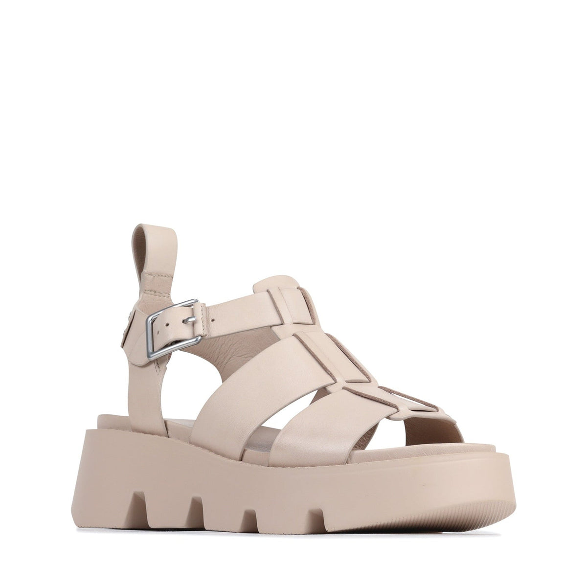 Eos Kailan Birch sandals featuring tan leather straps and a cushioned sole, stylish and comfortable footwear for casual wear.