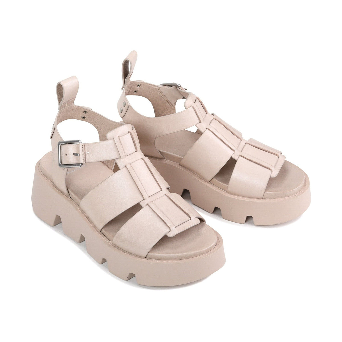 Eos Kailan Birch sandals with tan leather straps and cushioned footbed, stylish open-toe footwear for casual wear