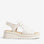 LE SANSA EMMELINE Cream sandals featuring a stylish open-toe design with beige straps and a comfortable flat sole.