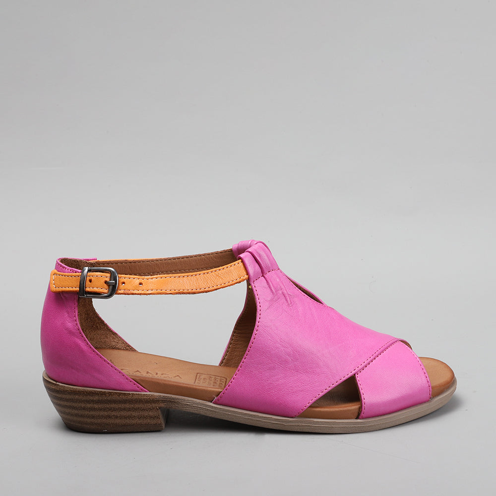 Orange Le Sansa Lesansa Digby bead sandals with intricate bead detailing and open toe design.