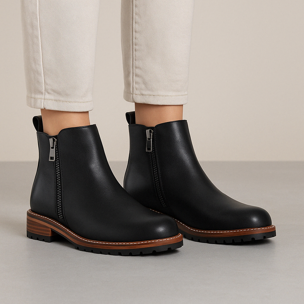 Black LE SANSA FIG boots by Le Sansa featuring sleek leather design and pointed toes, displayed on a neutral background.