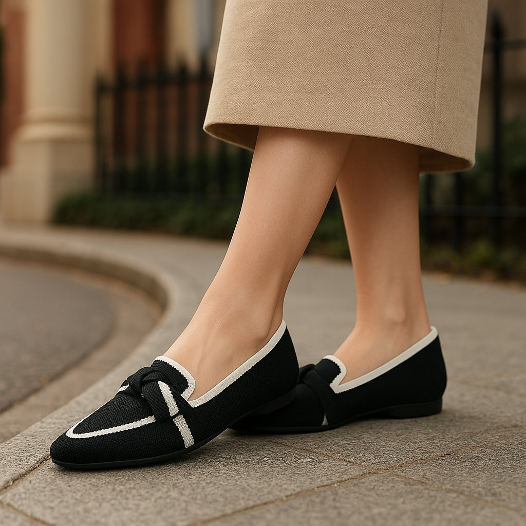 LE SANSA OLA BLACK CREAM Women Loafers - Zeke Collection NZ