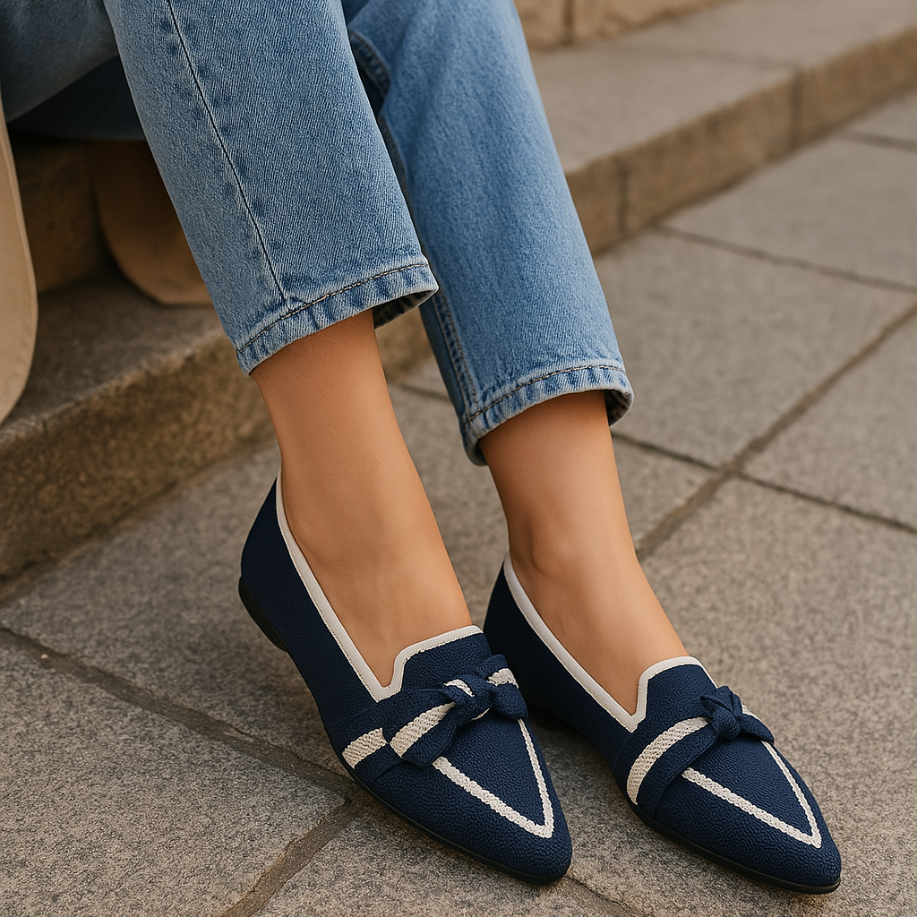 LE SANSA OLA NAVY CREAM Women Loafers - Zeke Collection NZ