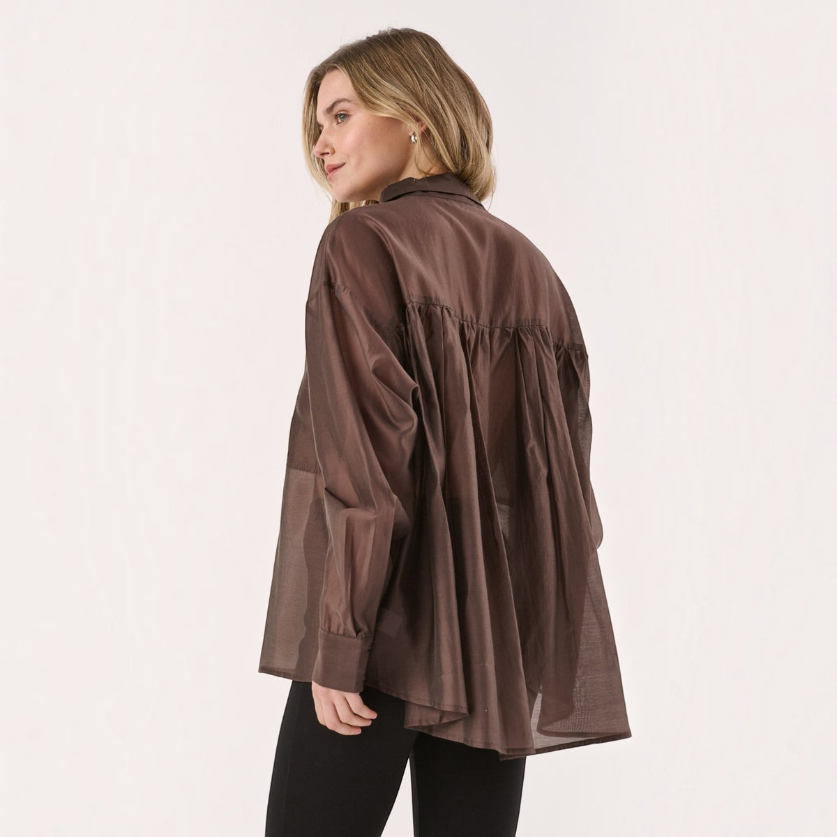 SASS VAL OVERSIZED SHIRT CHOCOLATE