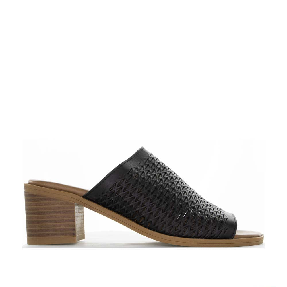 Le Sansa Lesansa Lovia II black heels with pointed toes and sleek design, perfect for elegant footwear.